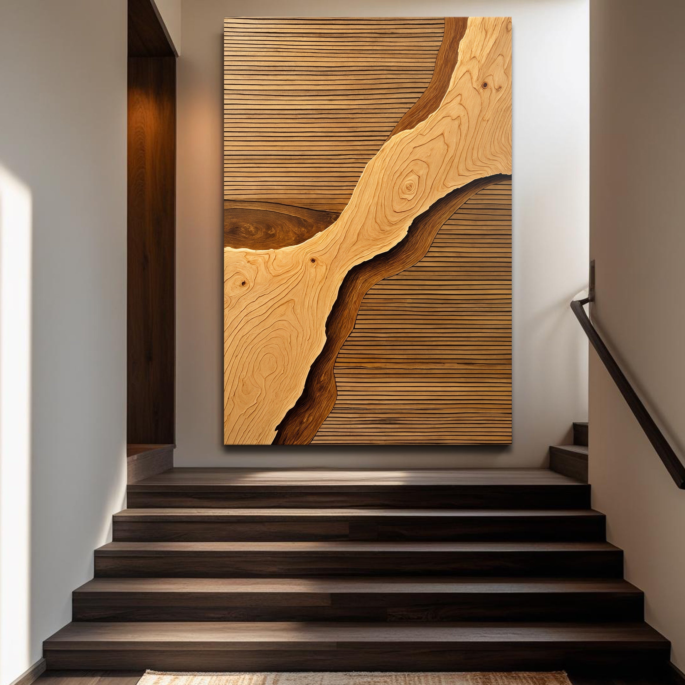 Wood Rift Wall Art – Handcrafted USA Canvas