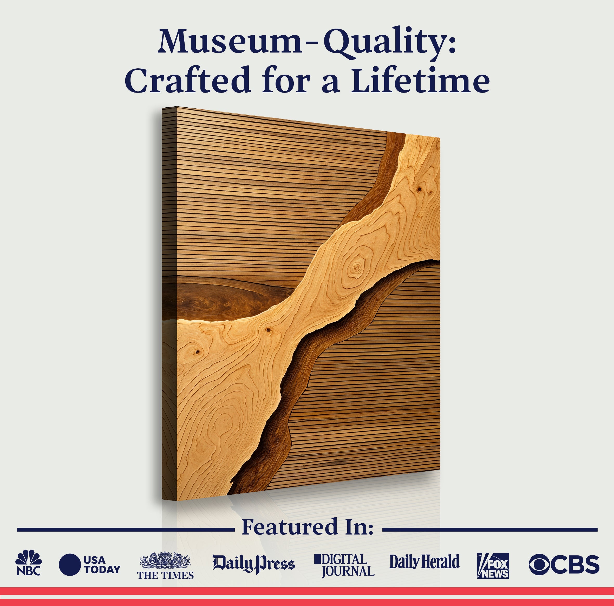 Wood Rift Wall Art – Handcrafted USA Canvas