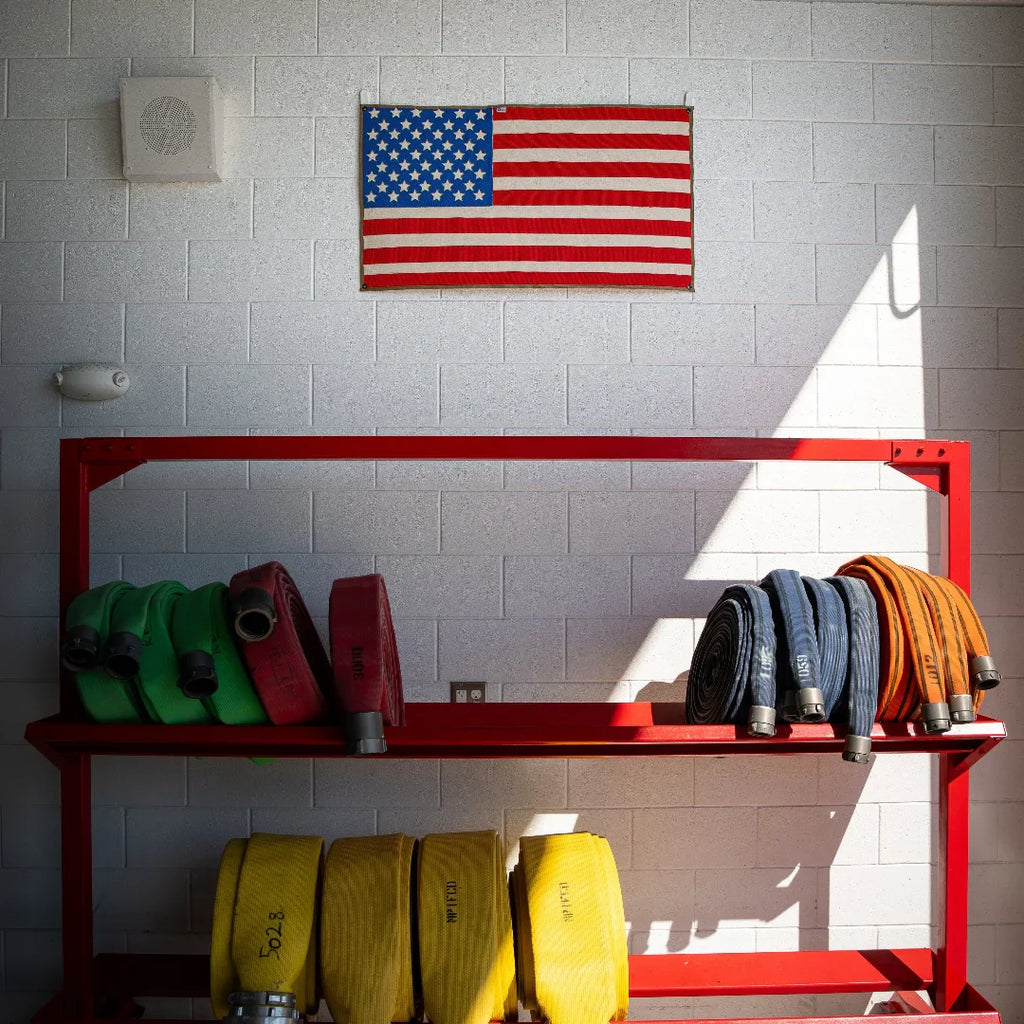 American Flag Wall Art – Handmade from Real Fire Hose