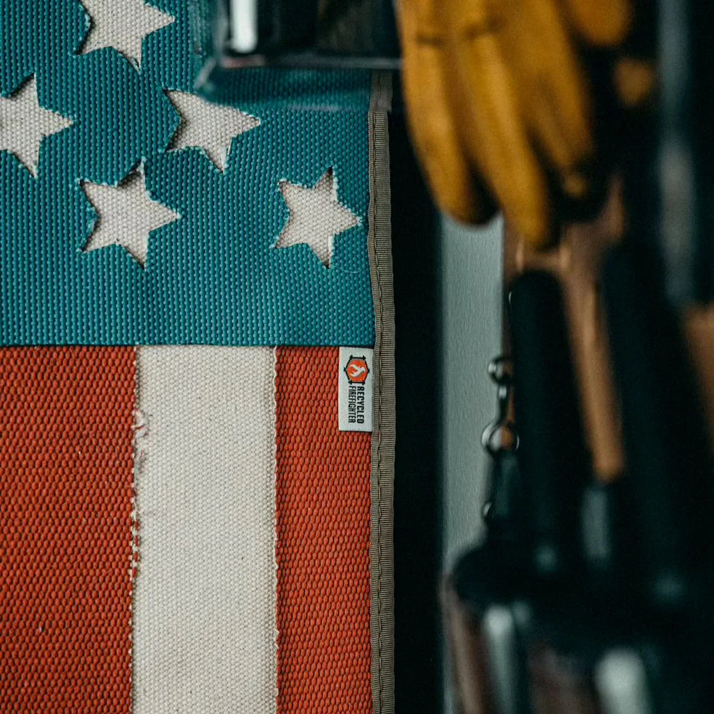 American Flag Wall Art – Handmade from Real Fire Hose