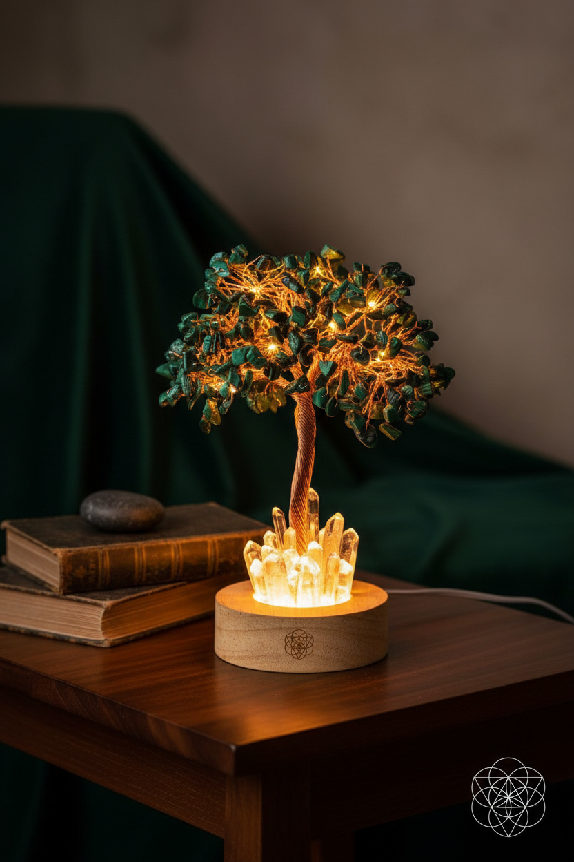 Malachite Anxiety Tree Lamp