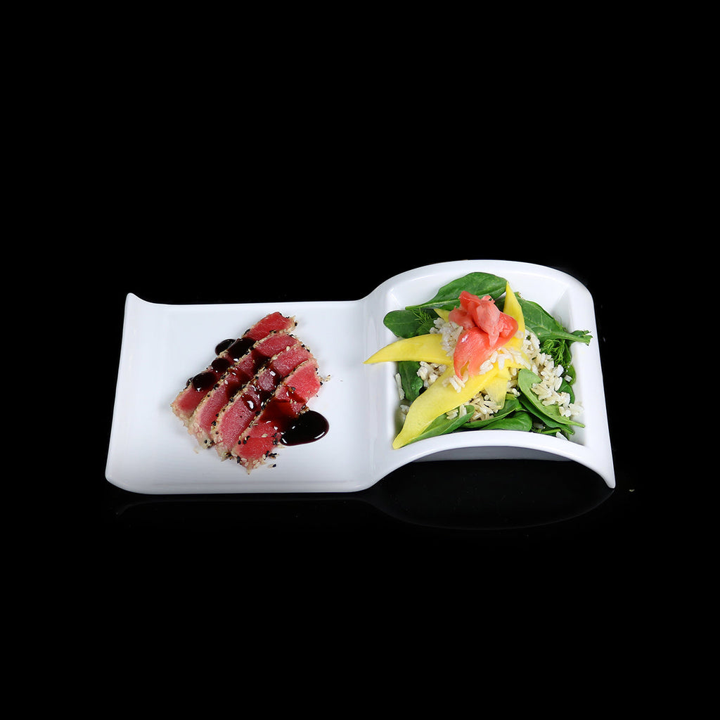 Sectional Salad Plate – Set of 4 | Fine Bone China